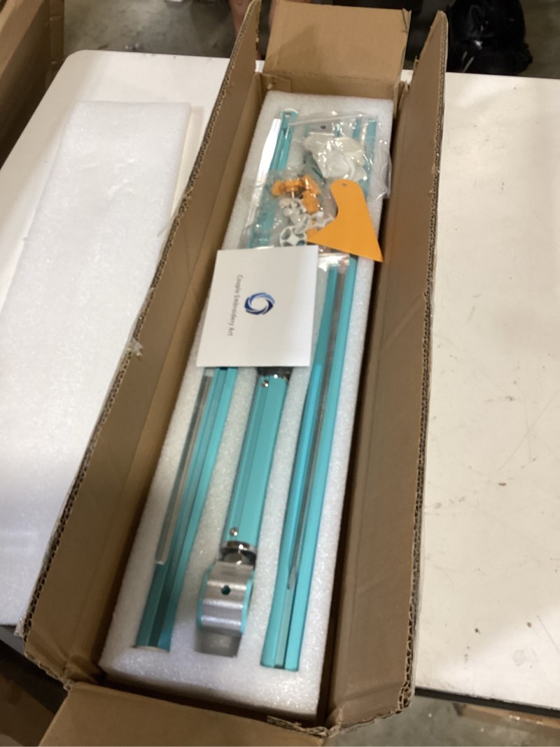 Condition photo showing Good Condition for couple embroidery art embroidery clip frame heavy-duty 4-slot adjustable scroll frame for needlepoint quilting silk painting universal embroidery frame & cross stitch hoop set (blue, 60cm) blue 60cm