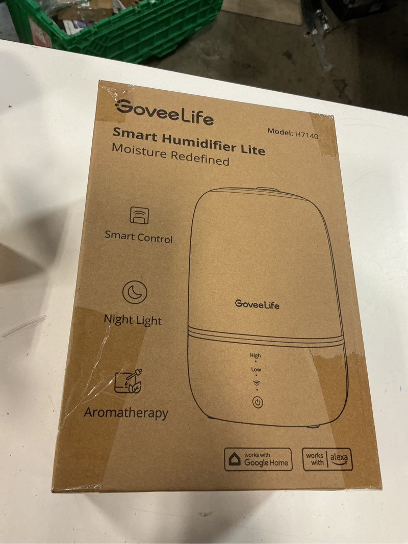 Condition photo showing New/Like New for goveelife smart humidifiers for bedroom, 3l top fill cool mist humidifiers with essential oil diffuser, humidity control, wifi air humidifier with night light, for baby, plants, home, work with alexa