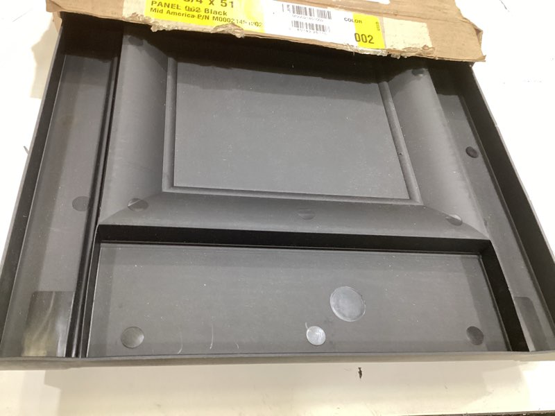 Condition photo showing As Is for raised panel vinyl shutters (1 pair) | 14.5"x31" - black cosmos/paintable | exterior window shutters | includes mounting hardware | simple installation | made in usa 14.5 x 31 black cosmos/ paintable #050