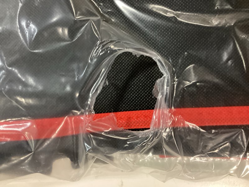 Condition photo showing As Is for insulated food delivery bag with hard bottom - extra stable and durable catering bag, 3xl thermal cooler tote for hot and cold food transport - ideal for high-volume and restaurant deliveries xxx-large with hard bottom black-red 1