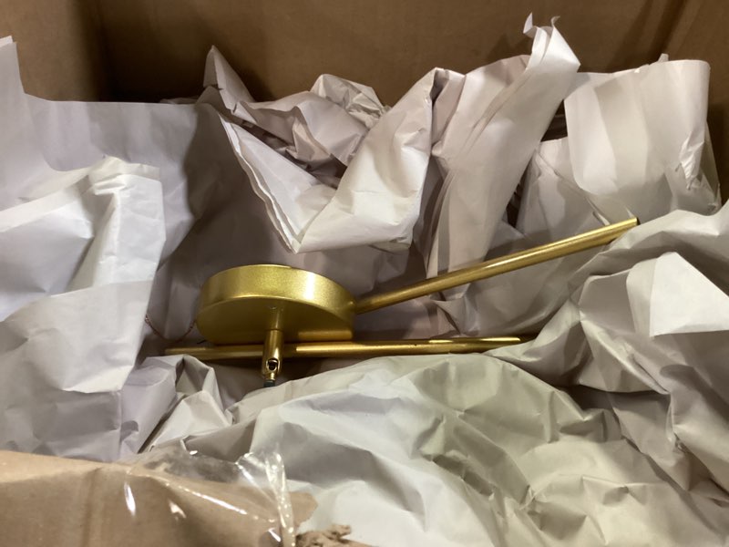 Condition photo showing Good Condition for Gold Farmhouse Chandelier 8 Lights Large Chandeliers for Dining Room Geometric Rustic Pendant Light Fixtures Ceiling Hanging Modern Chandelier for Entryway Kitchen Foyer Living Room Stairway Bedroom