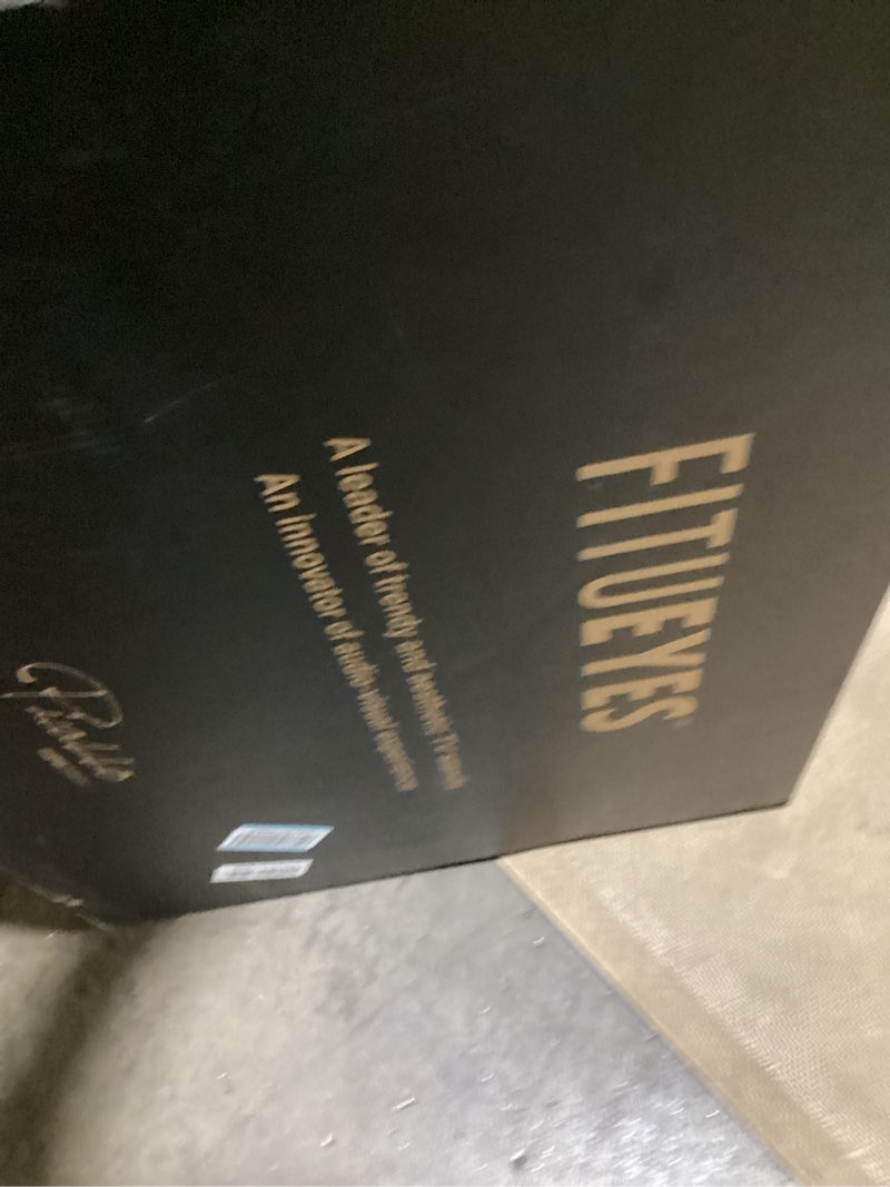 Condition photo showing As Is for FITUEYES Design Corner TV Stand for 32-65 Inch LED LCD Screens, Tripod Easel TV Stand Modern TV Floor Mount Swivel with Concealed Storage for Bedroom/Living Room, Picasso Series Black & Walnut