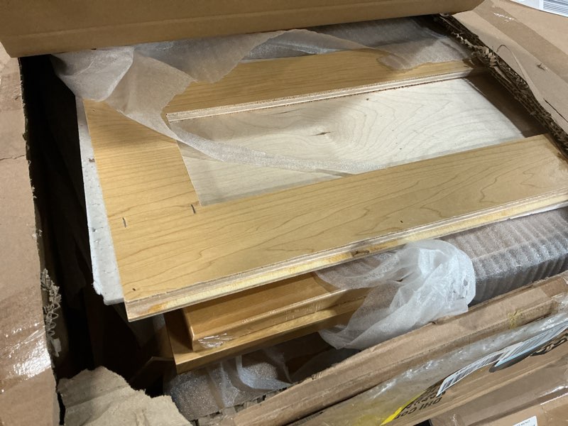 Condition photo showing As Is for Design House Brookings 48 Inch Bathroom Vanity, Ready to Assemble, Modern Birch, 599001-MBH Modern Birch RTA Vanity Cabinets