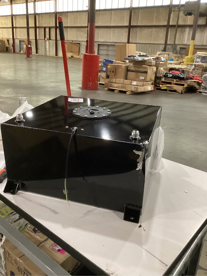 Condition photo showing As Is for EVIL ENERGY 10 Gallon Fuel Cell Gas Tank Aluminum with Level Sender Black Street Drift