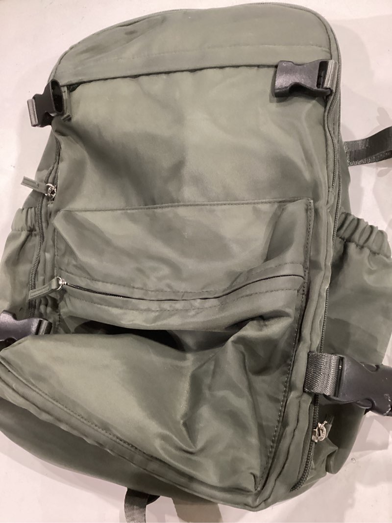 Condition photo showing As Is for vacuum travel backpack with pump for women, personal item carry on vacpack backpacks flight approved 18x14x8 inches for men,laptop waterproof work compression bags casual