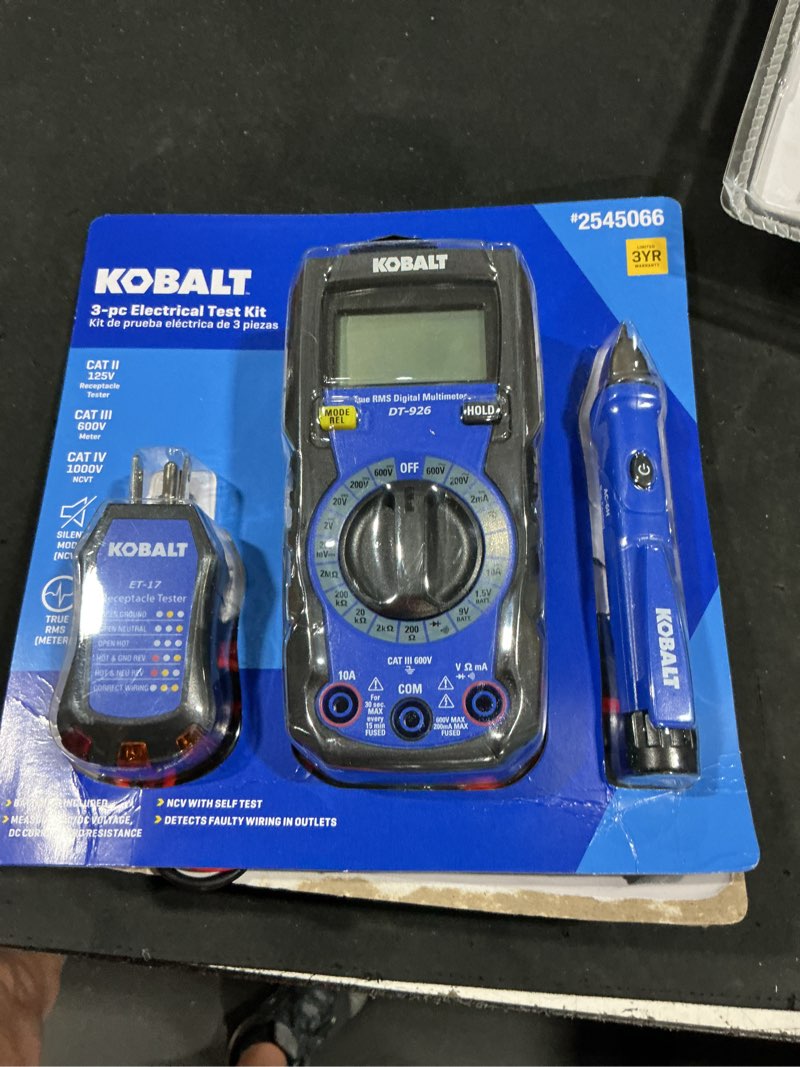 Condition photo showing Good Condition for kobalt digital display specialty meter 10 amp 50-1000v -volt