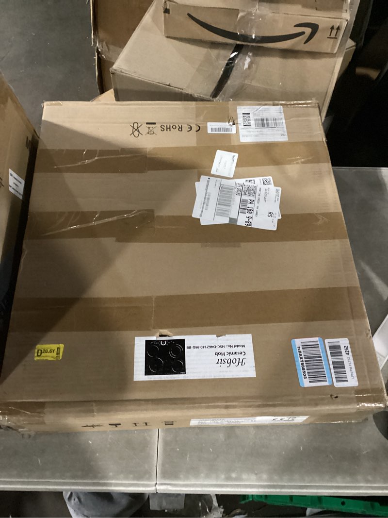 Condition photo showing New/Like New for hobsir 24 inch electric cooktop 6200w, 4 burner electric stove top, built-in circular slide ceramic stove with glass metal frame, timer, safety lock, 220v-240v burner hard wire (no plug) 24inch 4burner