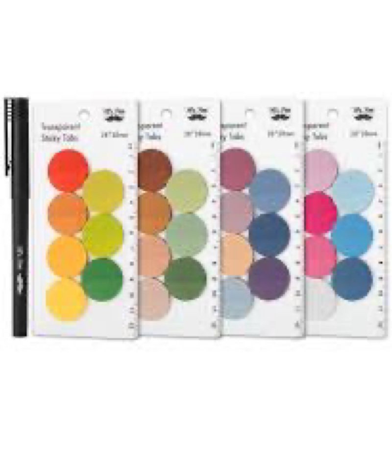 Mr. Pen- Transparent Sticky Note Set, 1120 Sheets, Colorful, Round Transparent Sticky Notes Set