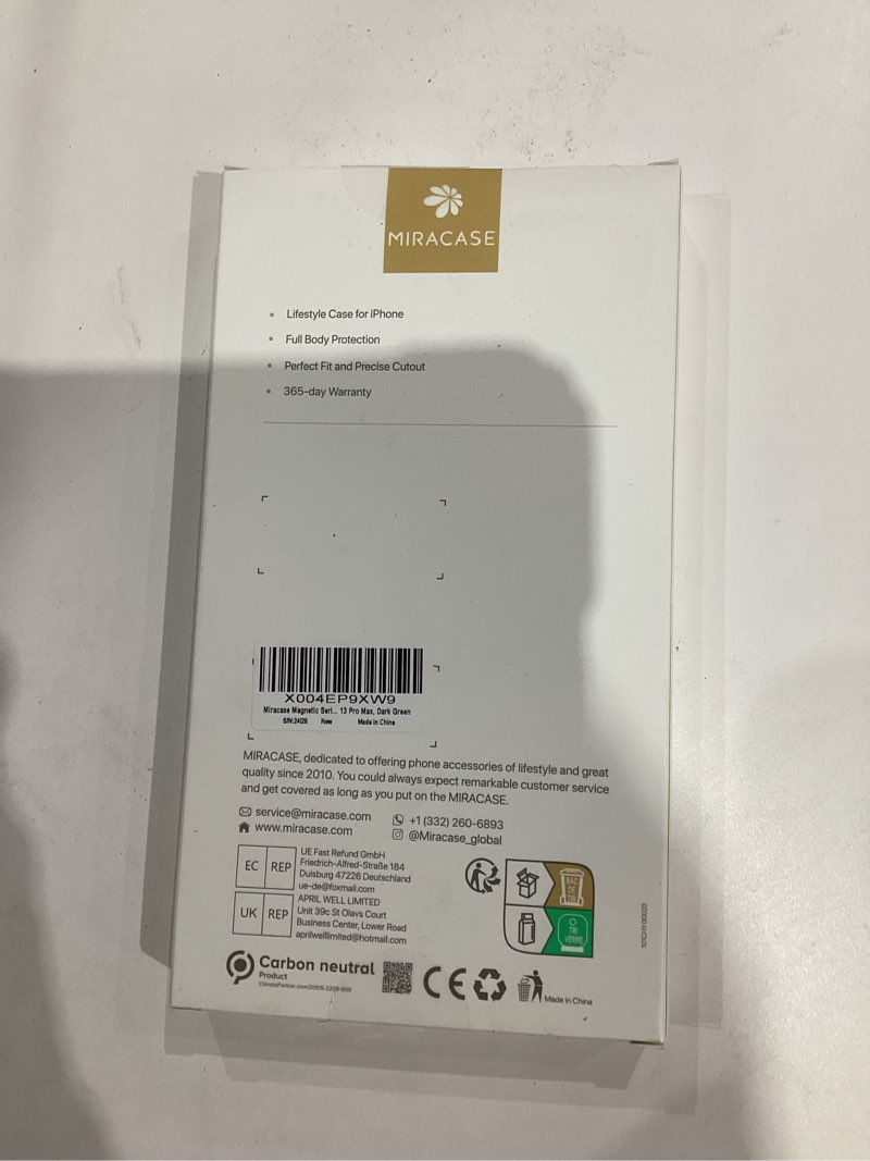 Condition photo showing New/Like New for Miracase Magnetic Series for iPhone 13 Pro Max Case [Compatible with MagSafe] [with 2X Screen Protectors] Military-Grade Protection, Anti-Fingerprint, Phone Case for iPhone 13 Pro Max, Dark Green iPhone 13 Pro Max Dark Green