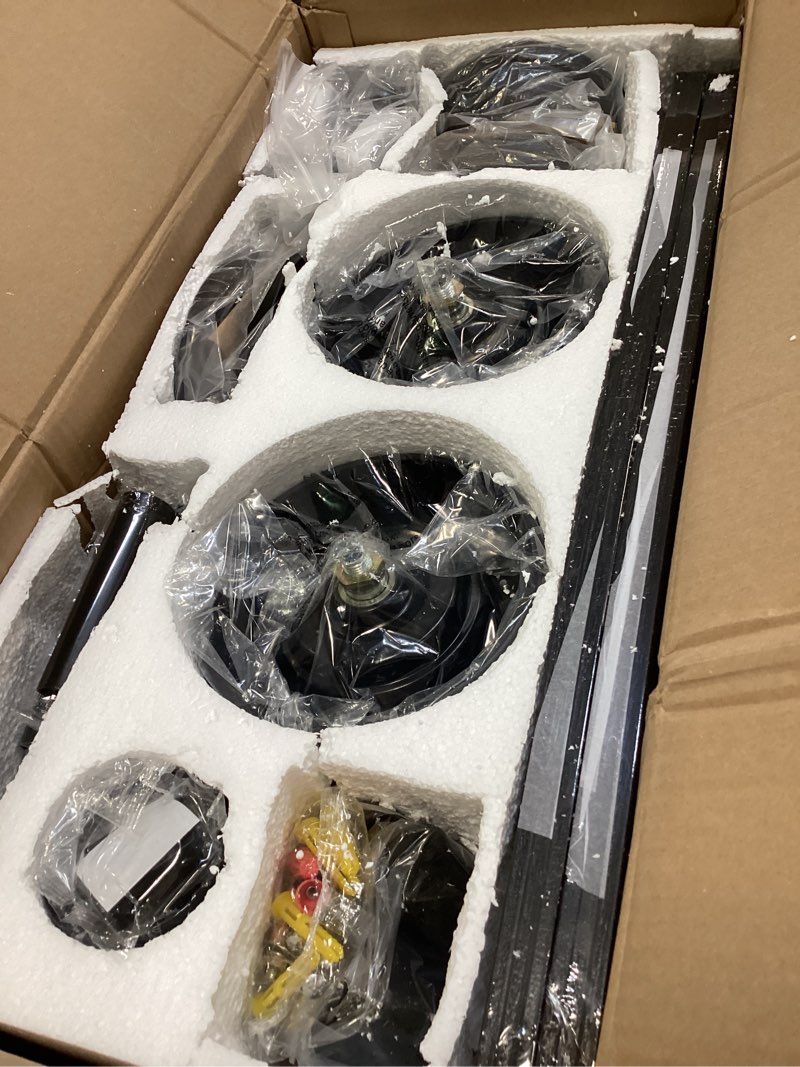 Condition photo showing New/Like New for ZMISHIBO 2 Pack 52 Inch Outdoor Ceiling Fans with Remote, Black Ceiling Fan No light with Quiet Reversible DC Motor, 6 Speeds, 3 Blade Modern Ceiling Fans for Patio Living Room Bedroom Indoor 52 Inch Black 2