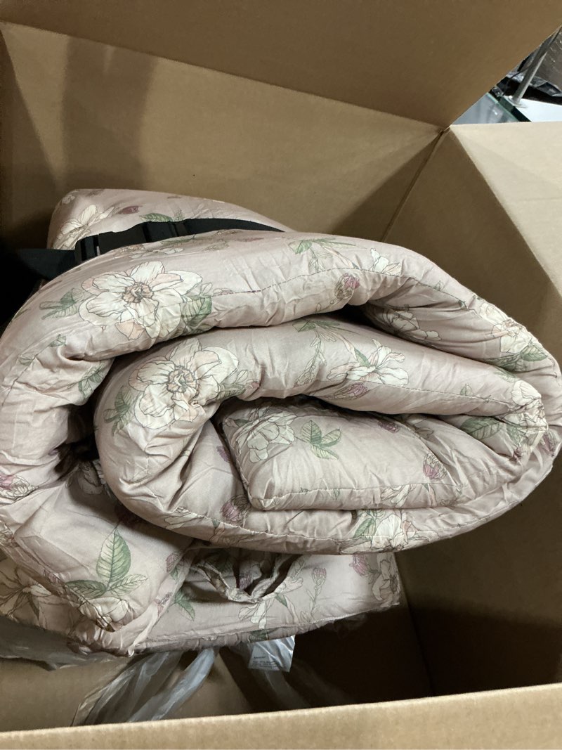 Condition photo showing As Is for syrinx water resistant japanese futon mattress, twin size 75"x39", 2.5 inch thick japanese floor mattress tatami mat, foldable floor bed sleeping pad for dormitory guest room camping white blooms twin?75"l x 39"w x 2.5"th?