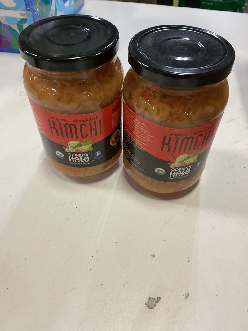 Condition photo showing New/Like New for (4pcs)oceans halo organic shredded kimchi, 16 oz