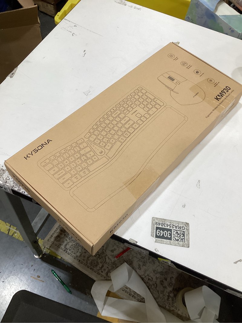 Condition photo showing As Is for KYSONA Ergonomic Keyboard Mouse Wireless Combo, Full Size Bluetooth Split Keyboard with Wrist Rest, 