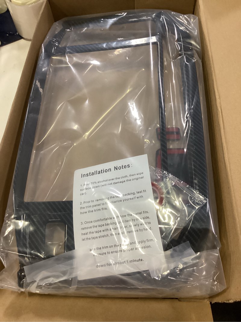 Condition photo showing New/Like New for linskip dash board information screen trim compatible with ford f150 2021 2022 2023 2024 2025 2026+, air vent covers for f150 interior accessories carbon fiber black carbon fiber standard trim
