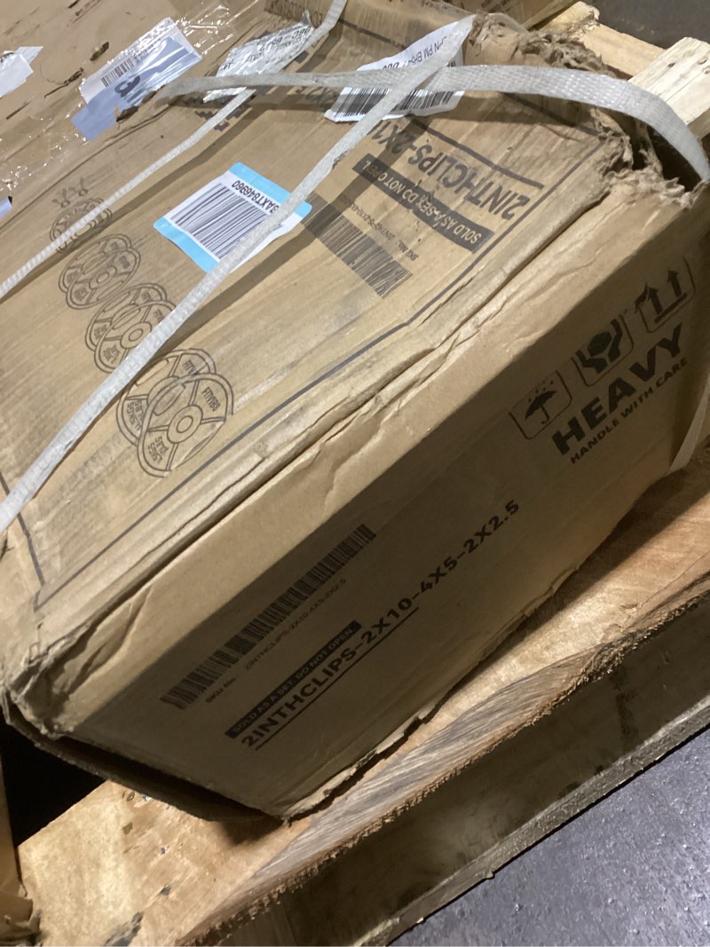 Condition photo showing As Is for (Incomplete) Fitvids Olympic 2-Inch Cast Iron Barbell Set, Including 255 Pounds Weight Plates Set with 7FT Olympic Bar (300 Pounds Total), Multiple Packages Style #2