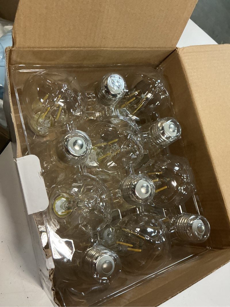 Condition photo showing Good Condition for 12 pack 4000k cool white dimmable led light bulbs 40w equivalent, e26 base edison bulbs 40 watt, vintage 4w led bulbs, decorative st19 bulbs for ceiling light fixtures 4000k-cool white 12 count (pack of 1)