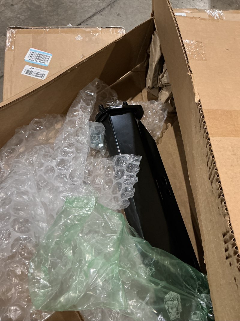 Condition photo showing As Is for 2 1/2" angled mud flap hangers for semi trucks mud flap hangers mudflap hangers for semi truck mud flaps brackets splash guard mudguard holder mount black 2 1/2" bolt spacing
