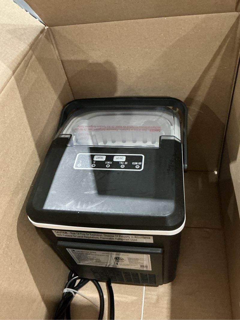 Condition photo showing Good Condition for antarctic star countertop ice maker machine, 8 ice cubes in 6 mins, 26lb/day ice with 2 sizes- portable mini, energy saving & basket/scoop for home/party/travel/camping/bar, dark black black 26lbs/24h