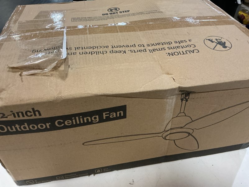 Condition photo showing New/Like New for 42 in outdoor ceiling fan with light, plug-in ceiling fans with waterproof ip65, smart app remote control, 6-speed dc motor, dimmable 3cct, hanging fans with cord for gazebo patio porch (black) black 42 inch