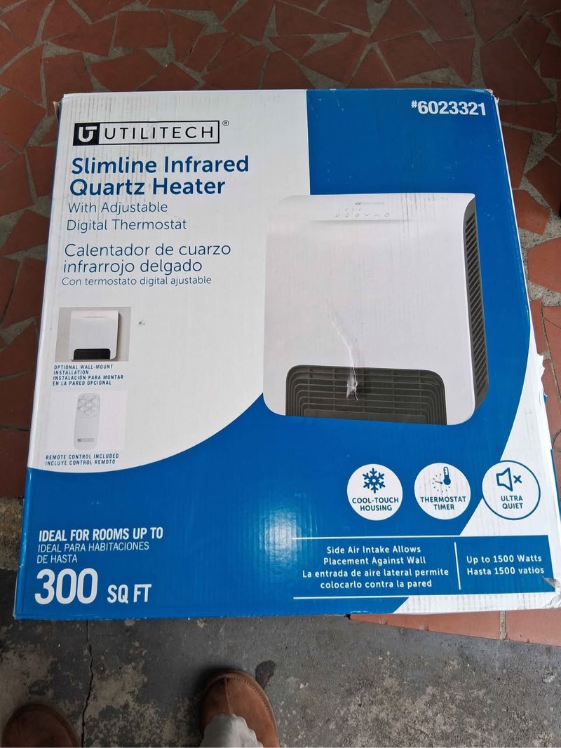 slimline infrared quartz heater