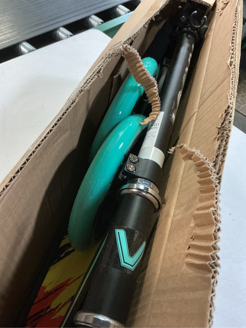 Condition photo showing Good Condition for scooter for kids 6–12 & adults, max load 240 lbs, adjustable height,lightweight 2-wheel, foldable kids scooter with big wheels blue&black
