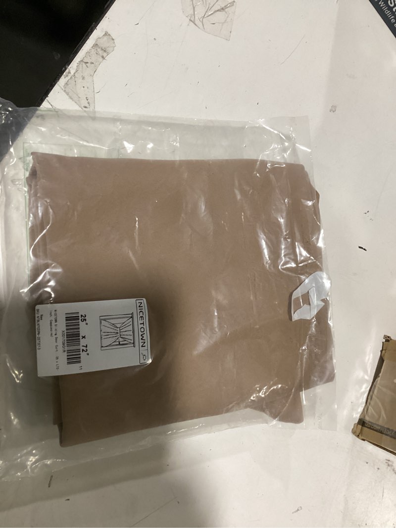 Condition photo showing Good Condition for nicetown sliding door curtain panel - total privacy blackout thermal curtain panel blind and shade for french sidelight door (1 piece, w25 x l72-inch, cappuccino) cappuccino 25"w x 72"l (pack of 1)