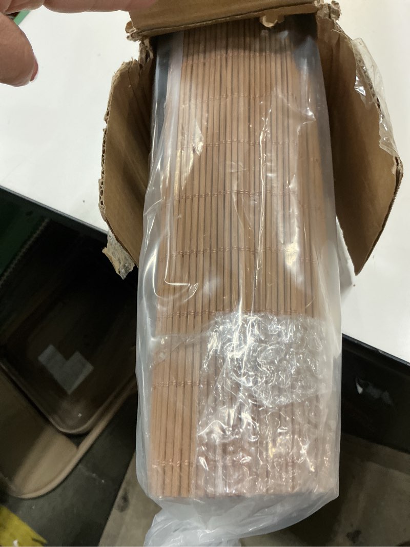 Condition photo showing Good Condition for LazBlinds Cordless Bamboo Roman Shades, Light Filtering Window Treatment, Roll Up Bamboo Blinds for Windows, 31'' W x 60'' H Light Filtering - Carbonized 31'' W x 60'' H