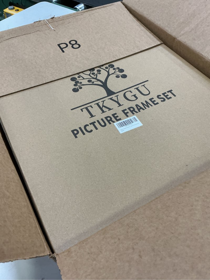 Condition photo showing New/Like New for 16x20 poster frame set of 3, woode frame rustic white, vertical & horizontal wall hanging large studio gallery picture frame for photos, posters & art prints best gift rustic white -3pcs 16x20in