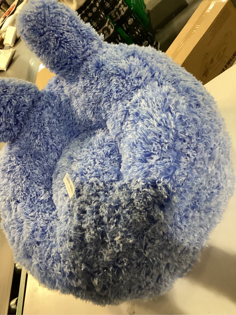 Condition photo showing As Is for Fluffy Bean Bag Chair for Kids Blue, with Plush Faux Fur Cover, 2.5FT Memory Foam Bean Bag Chairs for Teens & Kids, Ultra Soft Sofa for Living Room/Bedroom/Dorm. Blue 2.5FT