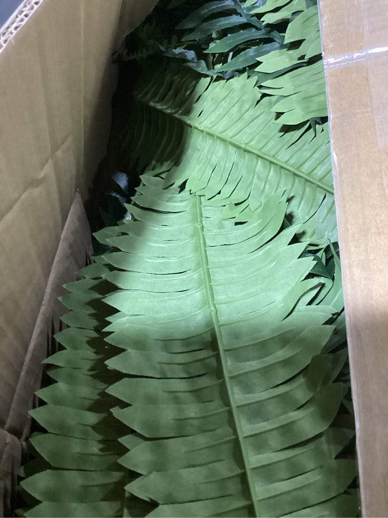 MARTINE MALL 2Pcs 48''/128 Leaves Artificial Ferns for Outdoors Look Real Fake Ferns, Large Faux Bos