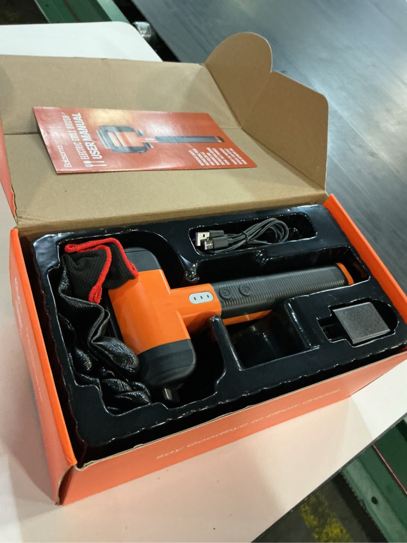 Condition photo showing Good Condition for electric grill brush, 950 rpm cordless electric bbq grill cleaner with 4500mah battery, led light, 304 stainless steel brush head, no preheating grill, heavy duty grill clean tool for outdoor grill orange