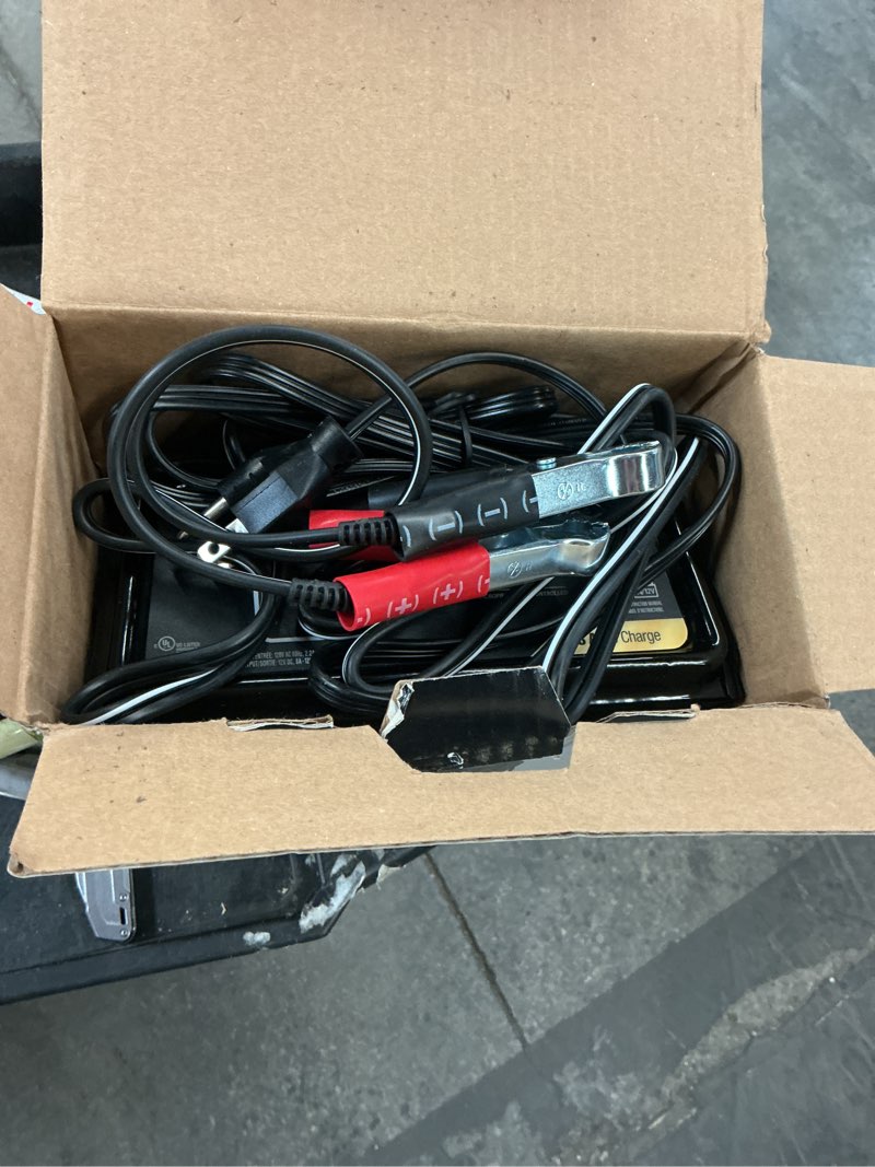 Condition photo showing As Is for charge xpress scusc1363 8-2 amp battery charger