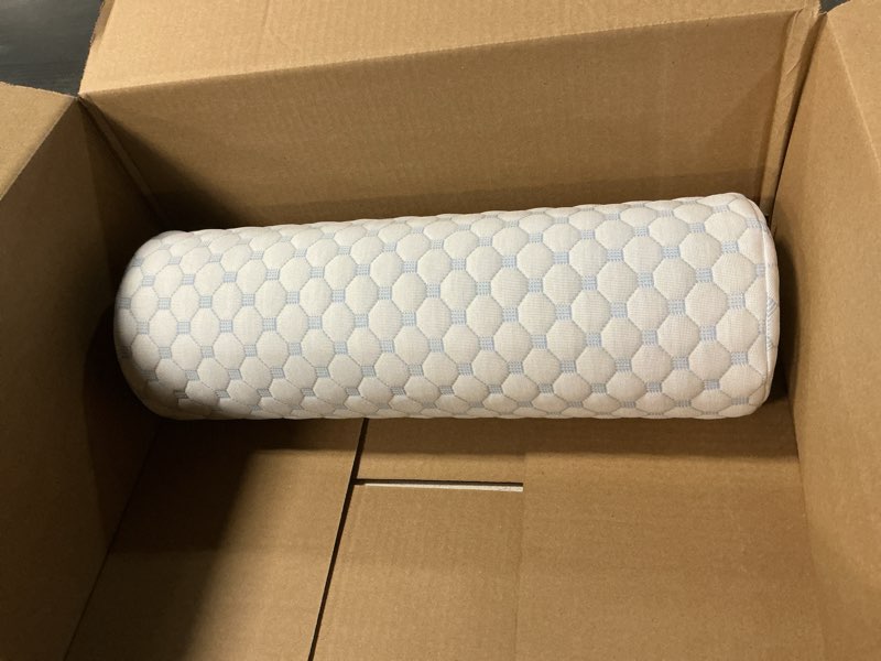 Condition photo showing Good Condition for Neck Roll Pillow for Neck Pain Relief - Memory Foam Neck Support Pillow for Bed, Cylinder Pillows, Round Neck Pillow for Sleeping, 15.7 * 5 * 5 inch (Cool-Blue) Cool-blue Medium - 5.0" H