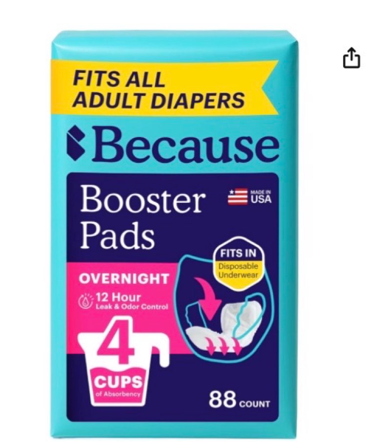 because overnight booster pads fit all adult diapers, helps keep your adult diaper active all night,