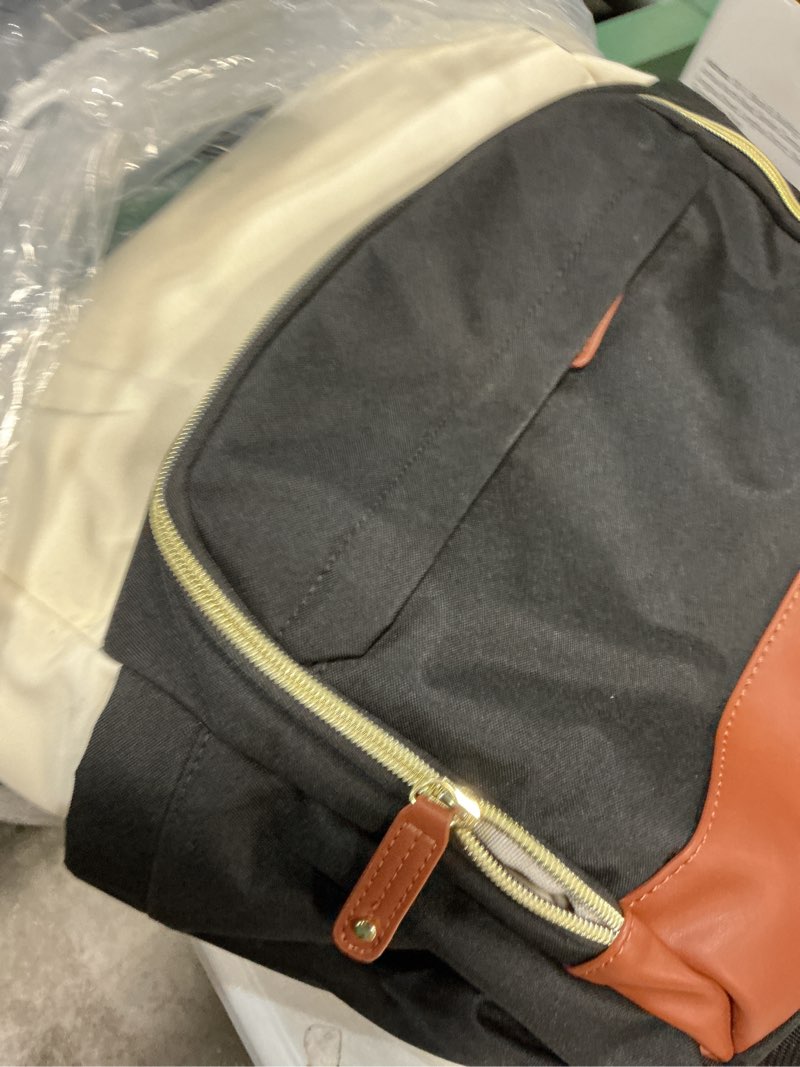 Condition photo showing Good Condition for lovevook lunch backpack for women, 15.6 inch laptop bag with insulated cooler lunch box, work backpack for teacher nurse, travel backpack lunch bag for camping picnic daily use black-white-brown 15.6 inch
