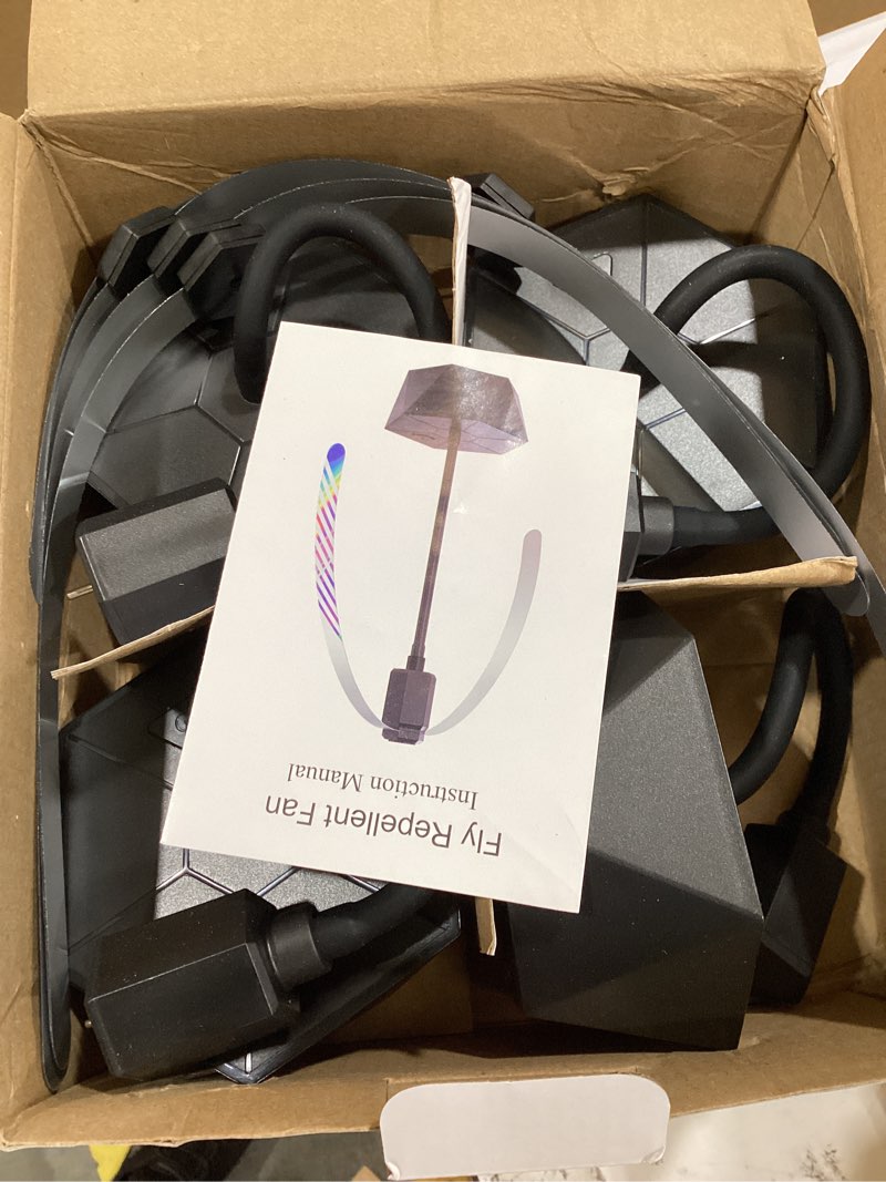 Condition photo showing Good Condition for fly fans for tables, repellent fans keep flies away, fly spinner table top with holographic blades, flies deterrent for picnic, party, bbq (black, 4 pack) black 4