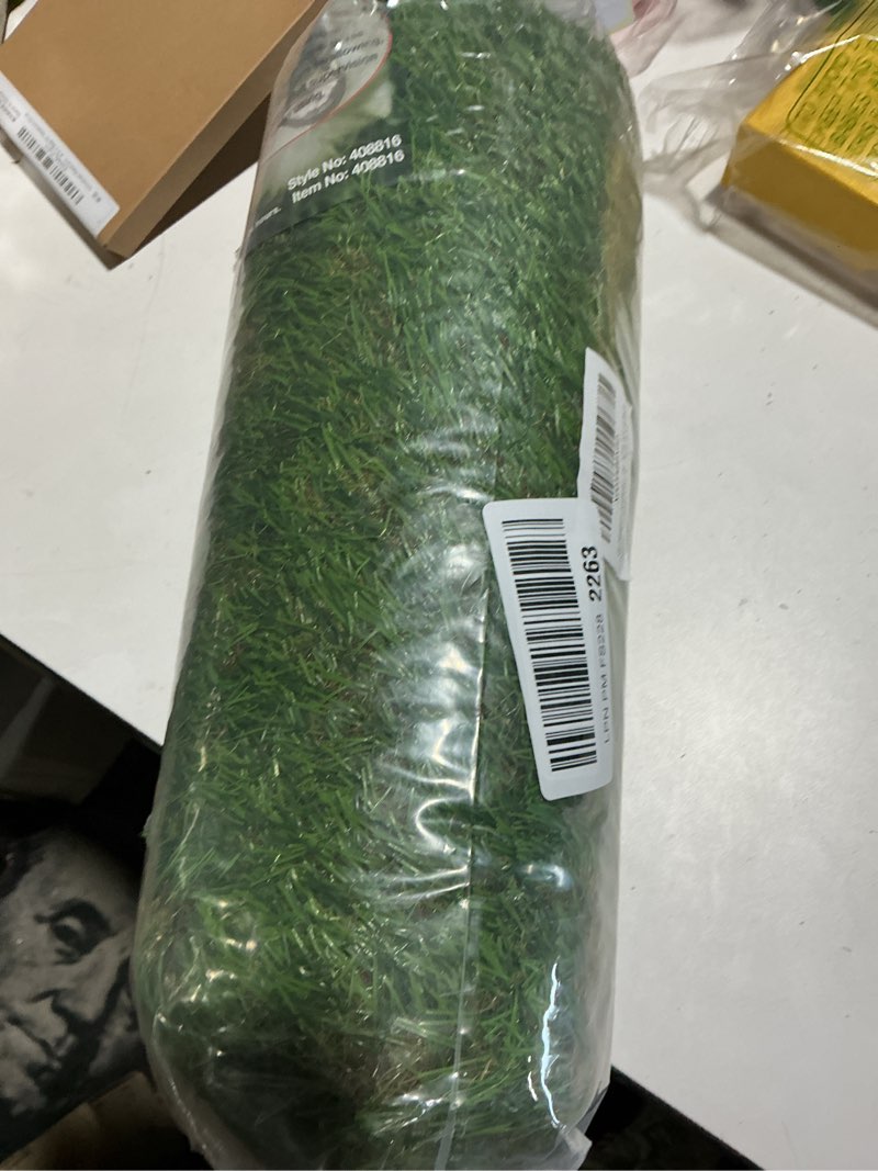 Condition photo showing Good Condition for globreen artificial grass squares table placemats for easter golf party decorations - green fake grass turf table mats centerpiece for woodland picnic decor party, dining, wedding 12" x 12"/4pcs