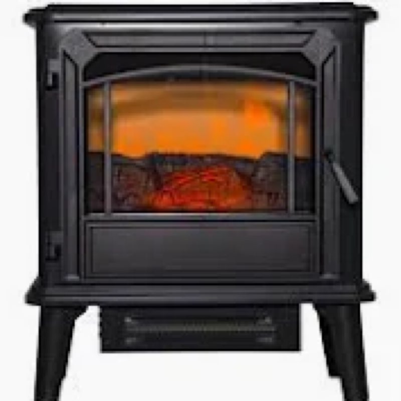 Style Selections 20.87-in W 5200 -BTU Black Metal Flat wall Fan-forced Electric