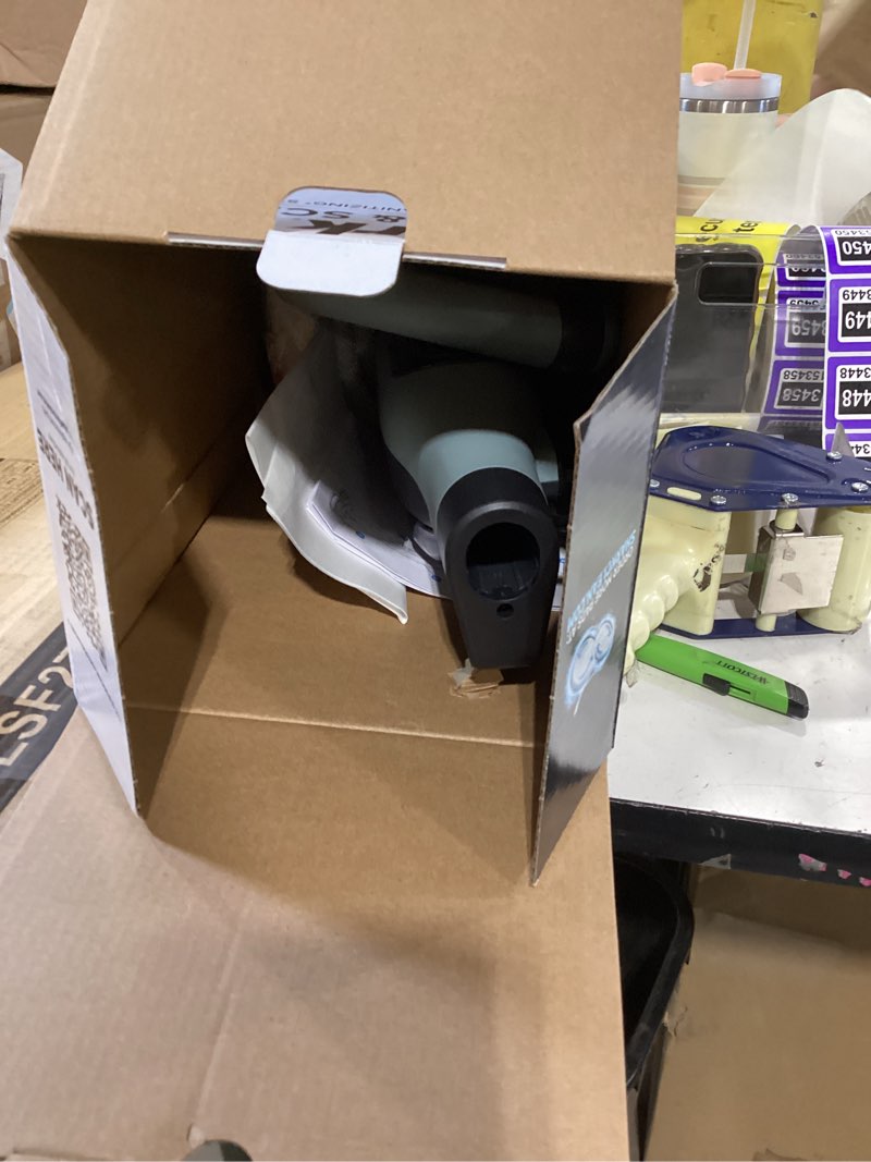 Condition photo showing As Is for shark steam & scrub steam mop, all-in-one scrubbing and sanitizing hard floor cleaner, led headlights, 4 dirt grip soft scrub pads included, xl water tank, swivel steering, hawaiian grey, s8001