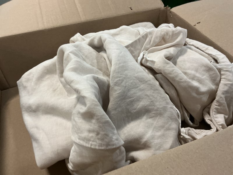 Condition photo showing As Is for european linen double flange duvet cover