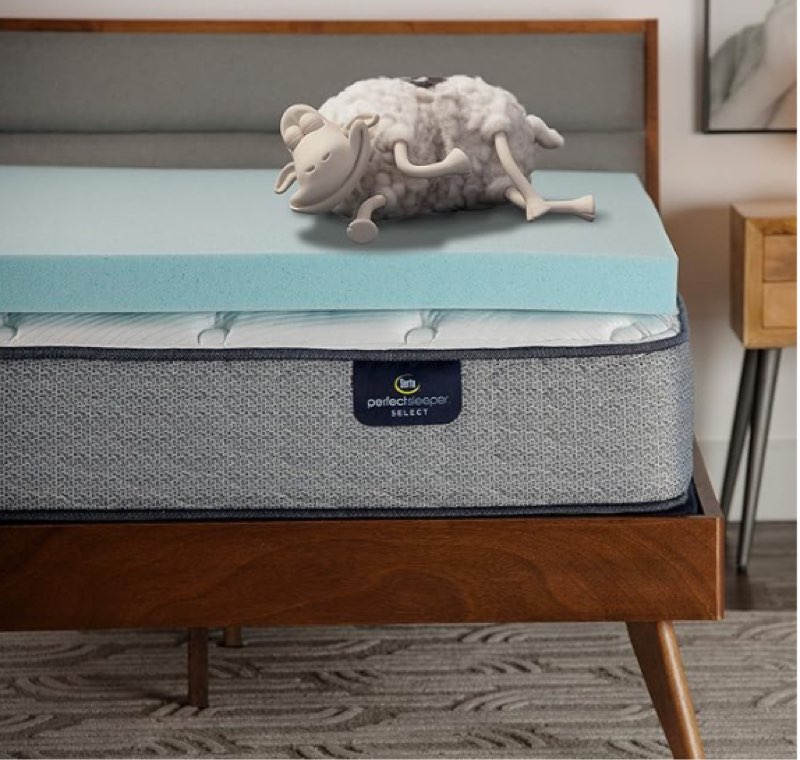 Serta Comfort Cool Memory Foam Mattress Topper, 1.5 Inch, California King