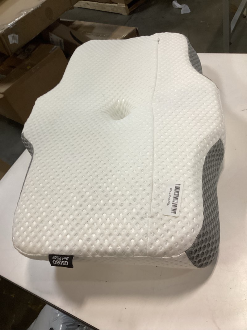 Condition photo showing Good Condition for Osteo Cervical Pillow for Neck Pain Relief, Hollow Design Odorless Memory Foam Pillows with Cooling Case, Adjustable Orthopedic Bed Pillow for Sleeping, Support for Side Back Sleepers Queen(25.5*16.5*5.2/4.1 inches) Dark Grey