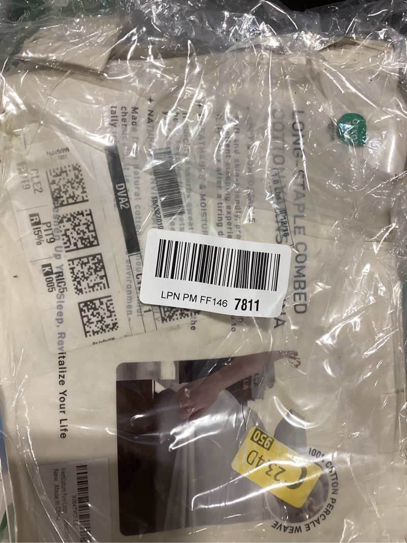 Condition photo showing Good Condition for 100% Cotton Fresh Ivory Queen Size Fitted Sheet - Lightweight & Breathable, Easy Fit 17 Deep Pocket, Cooling Sheet (60 W x 80 L) Fitted Sheet Only Queen 03 - Fresh Ivory