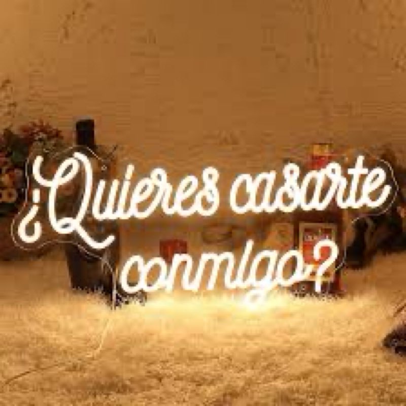 SYLHOME Large ¿quieres casarte conmigo? Led Neon Light Sign Spanish Will You Marry Me Wedeing Wall S