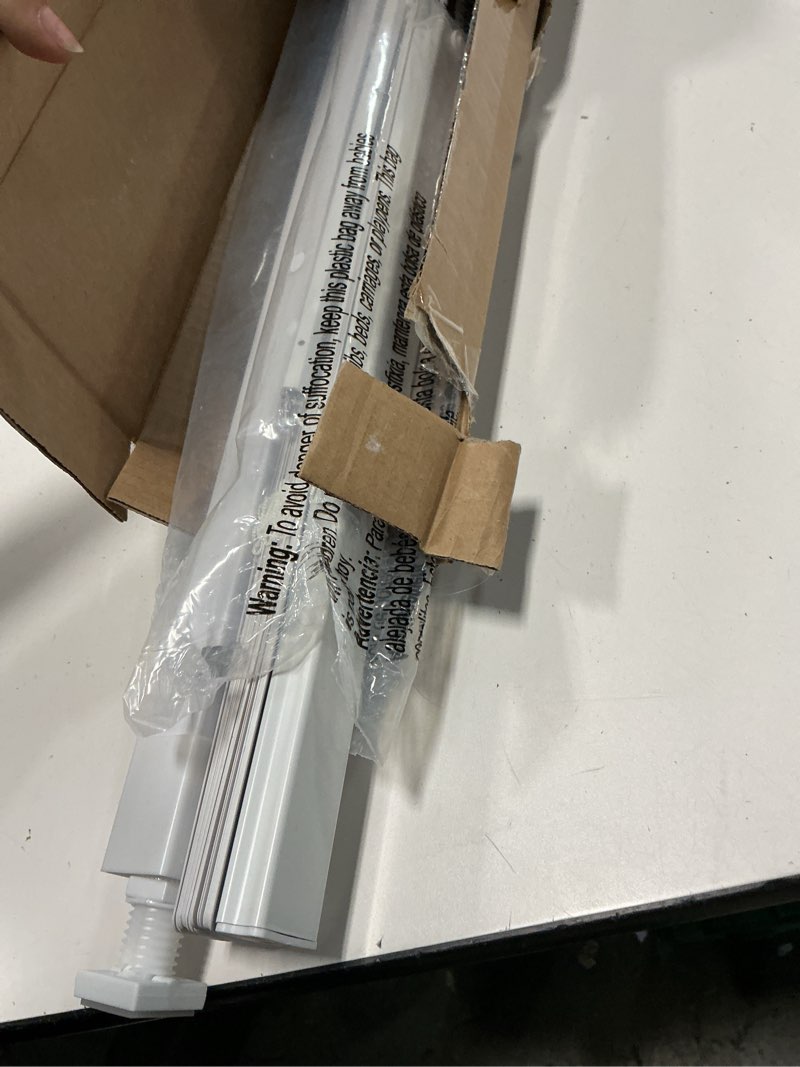 Condition photo showing As Is for lazblinds no tools no drill 1" vinyl mini blinds, cordless blinds for windows, light filtering horizontal window blinds & shades, 30" w x 36" h, white cordless-white 30" w x 36" h
