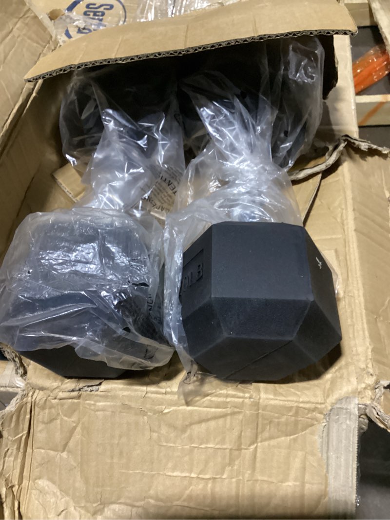 Condition photo showing Good Condition for fitvids hex dumbbells rubber coated hand weights for exercises and fitness home gym