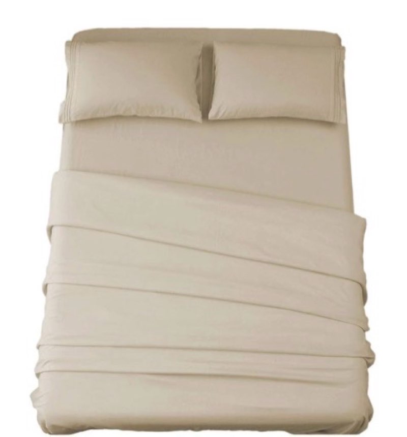 SONORO KATE 100% French Linen Fitted Sheet (1 Piece) - Stone Washed Natural Linen Mattress Cover, 16