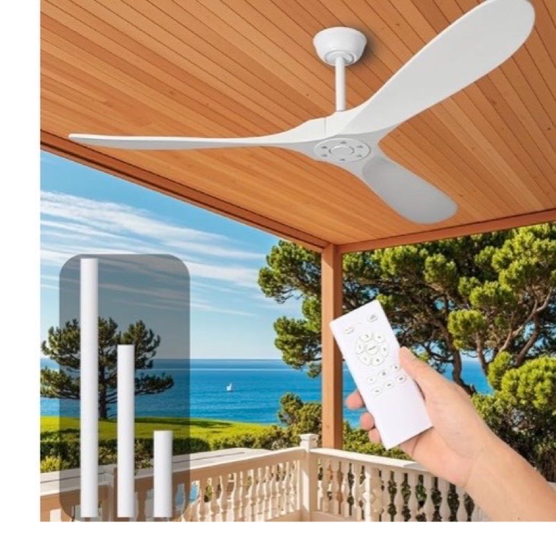 52 inch white ceiling fan no light ?wood outdoor ceiling fans for patios living room bedroom dc reversible modern ceiling fan without light with remote control