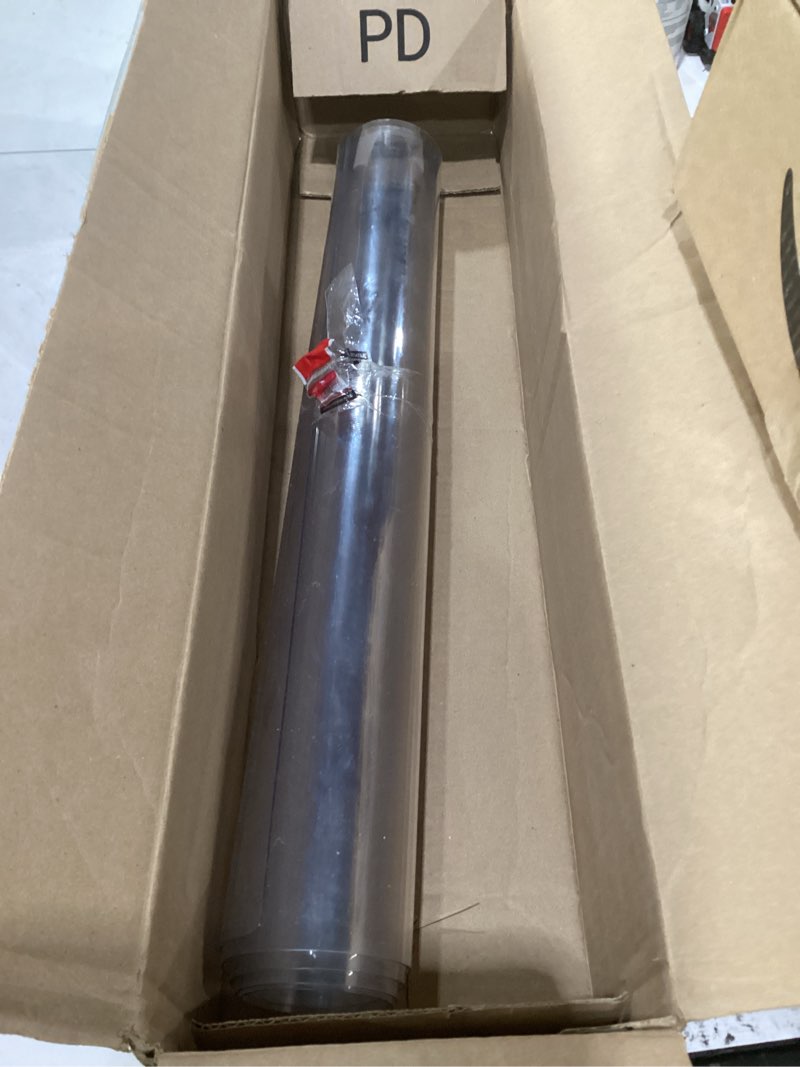 Condition photo showing As Is for 24x60 inch clear table protector cover, 1.5mm thick plastic tablecloth cover pad, coffee table protector, easy clean 24 x 60 inches new clear 1.5mm