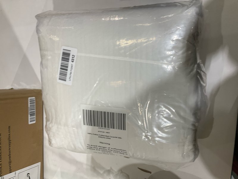 Condition photo showing As Is for 100% Cotton Frilled Bed Coverlet, Blanket – Full/Double Size Bed 79 x91” - Pigment Washed Soft & Breathable Quilted Blankets for Bed and Couch – Lightweight Bed Coverlet for All Seasons (Off-White)